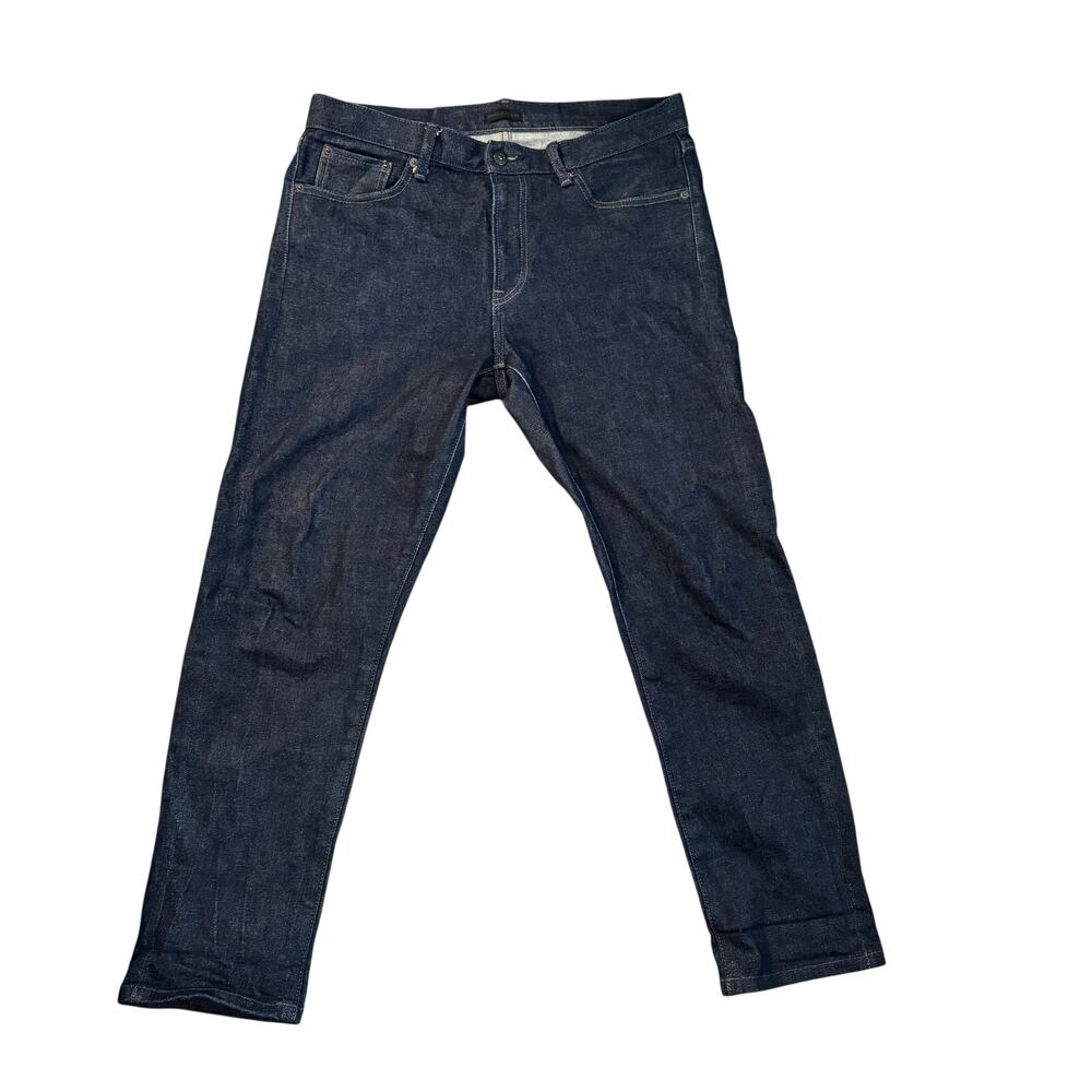 Uniqlo 452522 Stretch Selvedge Slim Straight Jeans Men’s 33 Hemmed 26.6